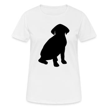 Silhouette de chien - T-shirt respirant Femme - blanc - Devant - AI Model Female 172 dark (172cm)
