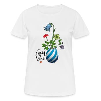 Vase aux fleurs sauvages - T-shirt respirant Femme - blanc - Devant - AI Model Female 172 dark (172cm)