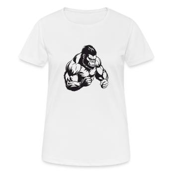 Musculation Gorilla - T-shirt respirant Femme - blanc - Devant - AI Model Female 172 dark (172cm)