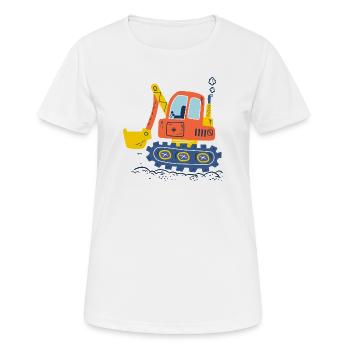 Pelleteuse engins de chantier travaux  - T-shirt respirant Femme - blanc - Devant - AI Model Female 172 dark (172cm)