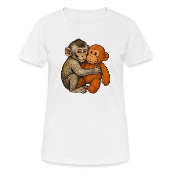 Câlin, mon copain singe et orang - T-shirt respirant Femme - blanc - Devant - AI Model Female 172 dark (172cm)