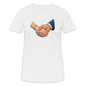 Hände Parr Zusammenhalt - Frauen T-Shirt atmungsaktiv - Weiß - Vorne - AI Model Female 172 dark (172cm)