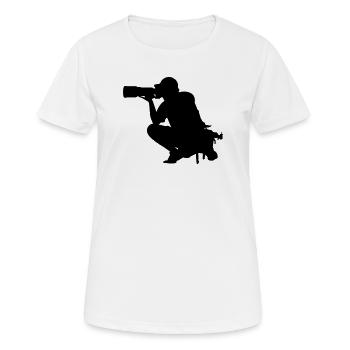 Photographe photographe - T-shirt respirant Femme - blanc - Devant - AI Model Female 172 dark (172cm)