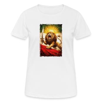 Lion Perse Drapeau iranien - T-shirt respirant Femme - blanc - Devant - AI Model Female 172 dark (172cm)