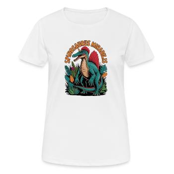 Neue Spinosaurus Mirabilis 2026 Entdeckung - Frauen T-Shirt atmungsaktiv - Weiß - Vorne - AI Model Female 172 dark (172cm)