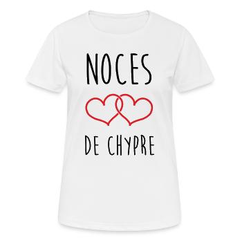 Noces de Chypre 6 Ans Mariage - T-shirt respirant Femme - blanc - Devant - AI Model Female 172 dark (172cm)