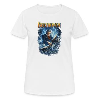 Beethoven Kraft: Elektrisierendes Klavier - Frauen T-Shirt atmungsaktiv - Weiß - Vorne - AI Model Female 172 dark (172cm)