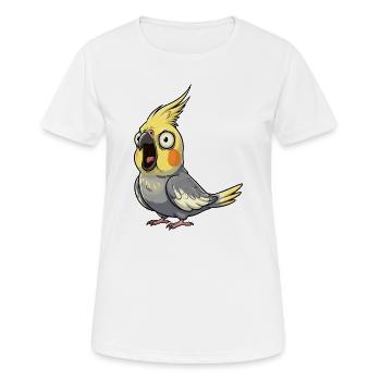 Gelber Cockatiel Aufruhr - Frauen T-Shirt atmungsaktiv - Weiß - Vorne - AI Model Female 172 dark (172cm)
