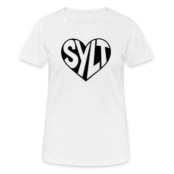 Sylt au cœur - T-shirt respirant Femme - blanc - Devant - AI Model Female 172 dark (172cm)