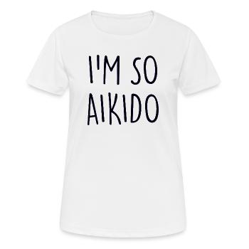 aikido - Women's Breathable T-Shirt - white - Front - AI Model Female 172 dark (172cm)