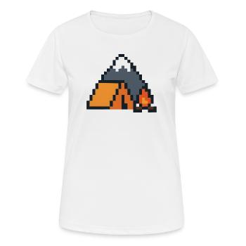 Pixel Sleeping Fox Moonlit Night - Women's Breathable T-Shirt - white - Front - AI Model Female 172 dark (172cm)