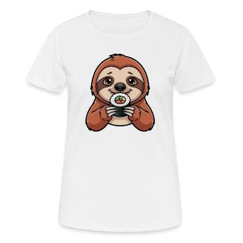 Sushi au paresseux Poisson cru cuisine japonaise - T-shirt respirant Femme - blanc - Devant - AI Model Female 172 dark (172cm)