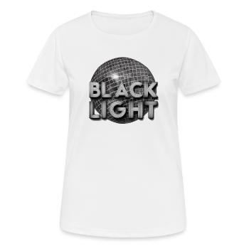 Black Light Disco Ball Metal Font - Women's Breathable T-Shirt - white - Front - AI Model Female 172 dark (172cm)