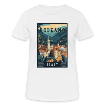 Entdecken Sie die Alpenstadt Bozen in Italien - Frauen T-Shirt atmungsaktiv - Weiß - Vorne - AI Model Female 172 dark (172cm)