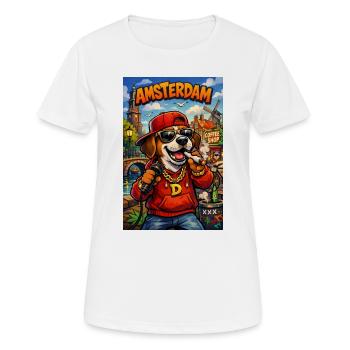 Amsterdam Dog Rapper - Women's Breathable T-Shirt - white - Front - AI Model Female 172 dark (172cm)
