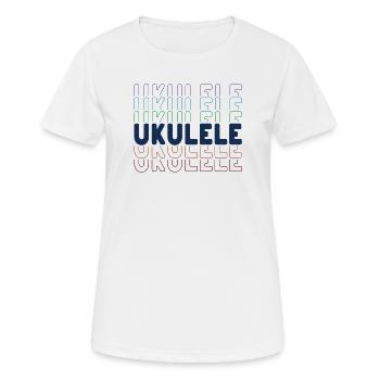 Ukulele typography - Women's Breathable T-Shirt - white - Front - AI Model Female 172 dark (172cm)