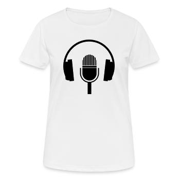 Headphones  Kopfhörer Mikrofon - Frauen T-Shirt atmungsaktiv - Weiß - Vorne - AI Model Female 172 dark (172cm)
