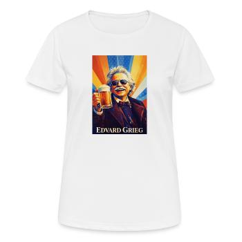 Compositeur rétro avec verre à bière - T-shirt respirant Femme - blanc - Devant - AI Model Female 172 dark (172cm)