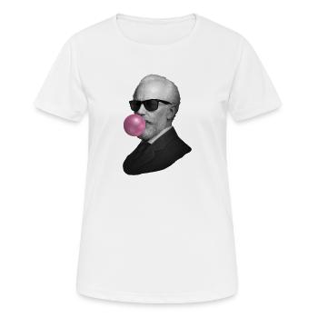 Retro Gentleman mit Bubblegum - Frauen T-Shirt atmungsaktiv - Weiß - Vorne - AI Model Female 172 dark (172cm)
