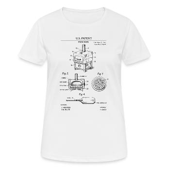 Pizza Oven Patent Blueprint  - Women's Breathable T-Shirt - white - Front - AI Model Female 172 dark (172cm)