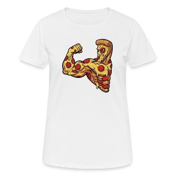 Pizza musclée Pizza Salami Fitness de Bodybuilder - T-shirt respirant Femme - blanc - Devant - AI Model Female 172 dark (172cm)