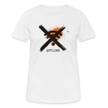 Chronically Offline - Art détox numérique par Free Ar - T-shirt respirant Femme - blanc - Devant - AI Model Female 172 dark (172cm)