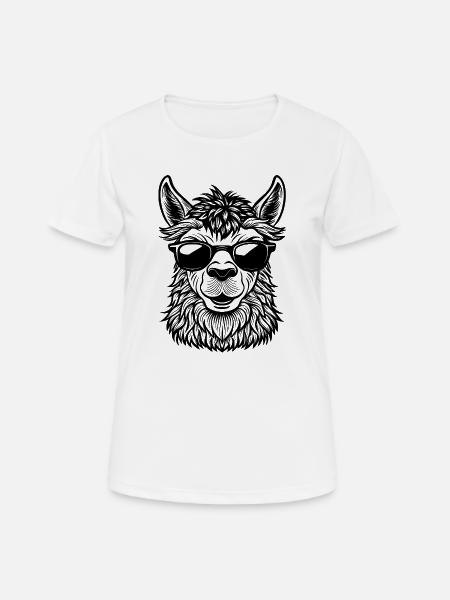 Lama-Gesicht - Frauen T-Shirt atmungsaktiv - Weiß