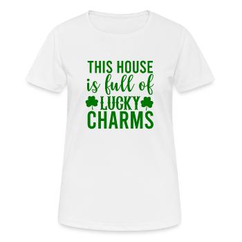 This House Is Full Of Lucky Charms - Frauen T-Shirt atmungsaktiv - Weiß - Vorne - AI Model Female 172 dark (172cm)