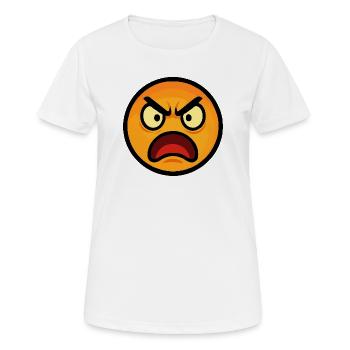 Wütendes Emoticon auf Flames Orange - Frauen T-Shirt atmungsaktiv - Weiß - Vorne - AI Model Female 172 dark (172cm)