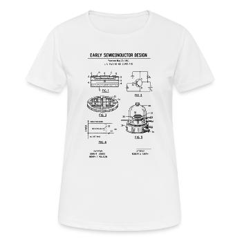 Conception précoce d’impression à semi-conducteurs brevet T- - T-shirt respirant Femme - blanc - Devant - AI Model Female 172 dark (172cm)
