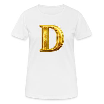 Monogramme en D Or - T-shirt respirant Femme - blanc - Devant - AI Model Female 172 dark (172cm)