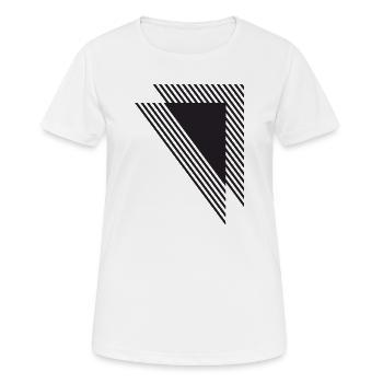 Diagonale geometrische Streifen in Schwarz - Frauen T-Shirt atmungsaktiv - Weiß - Vorne - AI Model Female 172 dark (172cm)