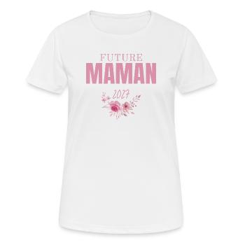 Floral Mom-to-be 2027 - Women's Breathable T-Shirt - white - Front - AI Model Female 172 dark (172cm)