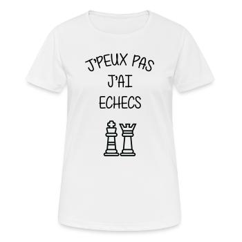 Ich kann keinen Schach-Humor-Club haben - Frauen T-Shirt atmungsaktiv - Weiß - Vorne - AI Model Female 172 dark (172cm)