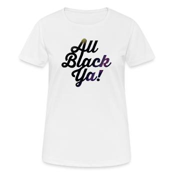 All Black Ya Neon Streifen Schrift - Frauen T-Shirt atmungsaktiv - Weiß - Vorne - AI Model Female 172 dark (172cm)