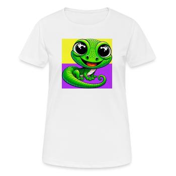 Gecko - T-shirt respirant Femme - blanc - Devant - AI Model Female 172 dark (172cm)