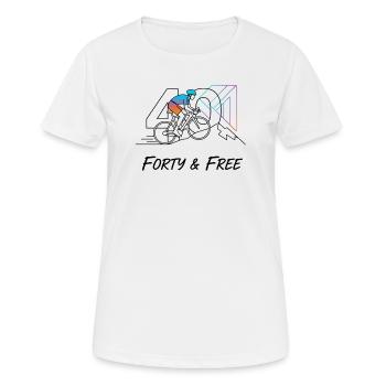 Forty & Free Cycling 40th Birthday Art - Women's Breathable T-Shirt - white - Front - AI Model Female 172 dark (172cm)