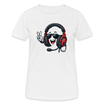 Happy Gaming Headset - Women's Breathable T-Shirt - white - Front - AI Model Female 172 dark (172cm)