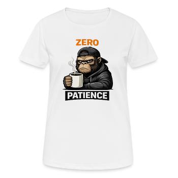 Zero Patience Monkey Streetwear - Frauen T-Shirt atmungsaktiv - Weiß - Vorne - AI Model Female 172 dark (172cm)