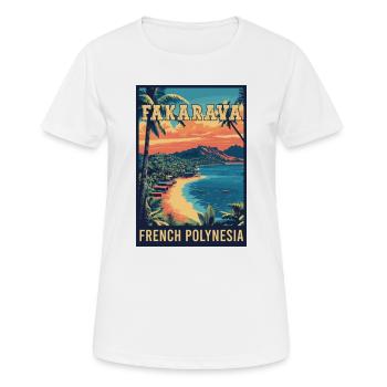 Entdecken Sie tropische Fakarava in Französisch-Polynesien - Frauen T-Shirt atmungsaktiv - Weiß - Vorne - AI Model Female 172 dark (172cm)