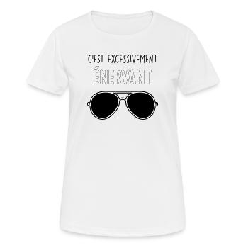 Dikkenek – "Es ist äußerst nervig" Aviator - Frauen T-Shirt atmungsaktiv - Weiß - Vorne - AI Model Female 172 dark (172cm)