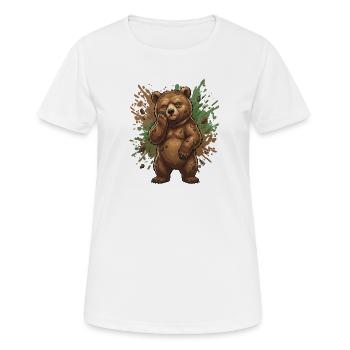 Waldbär im Schlamm - Frauen T-Shirt atmungsaktiv - Weiß - Vorne - AI Model Female 172 dark (172cm)