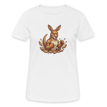 Kraftvolles Känguru im Felsbruch - Frauen T-Shirt atmungsaktiv - Weiß - Vorne - AI Model Female 172 dark (172cm)