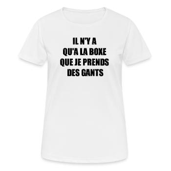 NUR IM BOXEN NEHME ICH HANDSCHUHE! - Frauen T-Shirt atmungsaktiv - Weiß - Vorne - AI Model Female 172 dark (172cm)