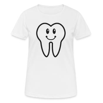 Lächelzahn - Frauen T-Shirt atmungsaktiv - Weiß - Vorne - AI Model Female 172 dark (172cm)