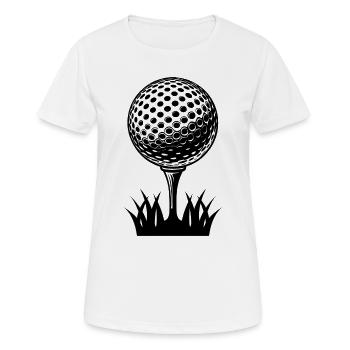 Golfball - Frauen T-Shirt atmungsaktiv - Weiß - Vorne - AI Model Female 172 dark (172cm)