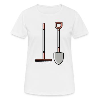 Icône de la pelle - T-shirt respirant Femme - blanc - Devant - AI Model Female 172 dark (172cm)