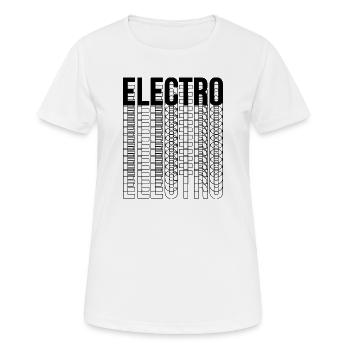 Logo-Design der Elektro-Musiktypografie - Frauen T-Shirt atmungsaktiv - Weiß - Vorne - AI Model Female 172 dark (172cm)