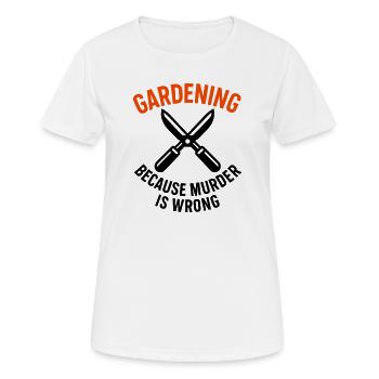 Gardening Pruning Shears Anti Stress Humor - Women's Breathable T-Shirt - white - Front - AI Model Female 172 dark (172cm)
