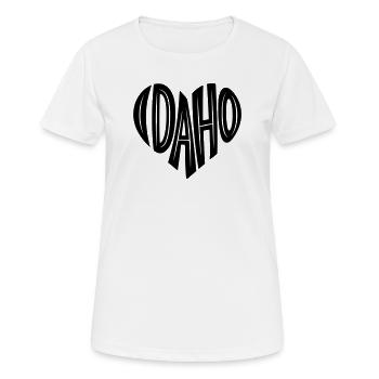 Lettrage en cœur Idaho USA - T-shirt respirant Femme - blanc - Devant - AI Model Female 172 dark (172cm)